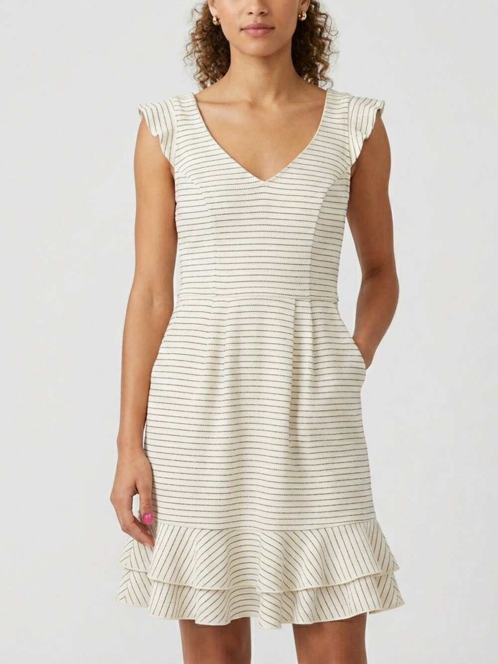 MAEVE Off-white Striped Dress Size 4